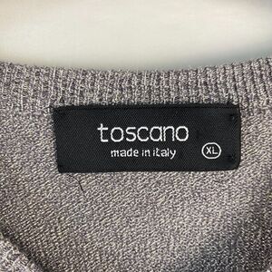 Toscano Men’s T‎ shirt V neck Short Sleeve Gray Size XL Knit  Made in Italy